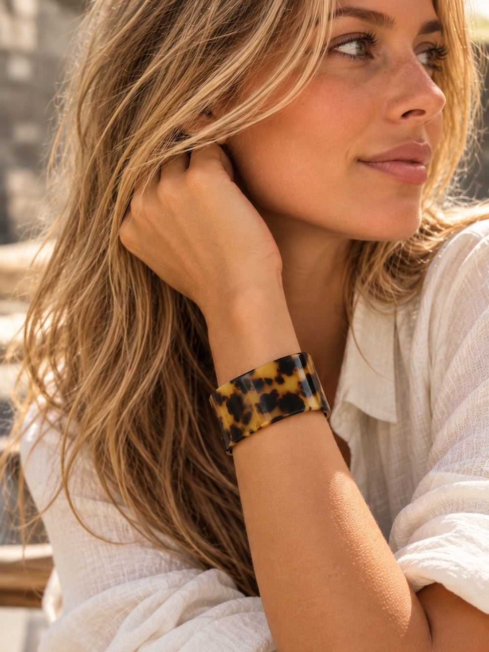 NWT | Tortoiseshell Statement Cuff Bracelet Wide Open Cuff